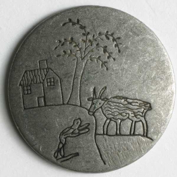 Full metal button antique tin 3148