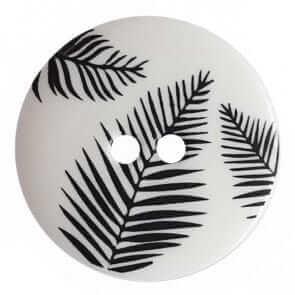 Round polyamide button Fern Leaves