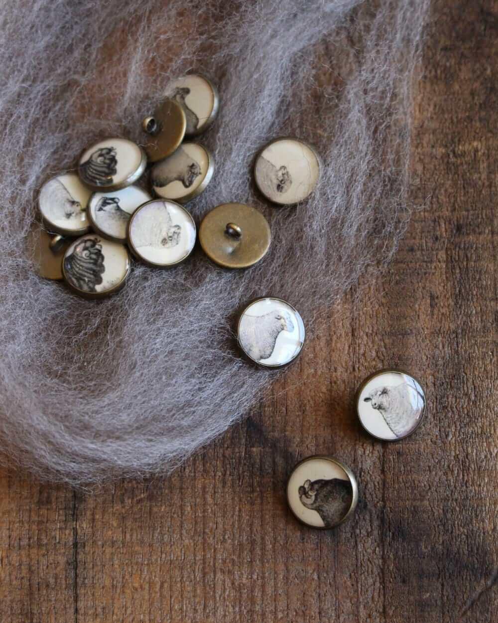 Resin Sheep Buttons / Set of 4