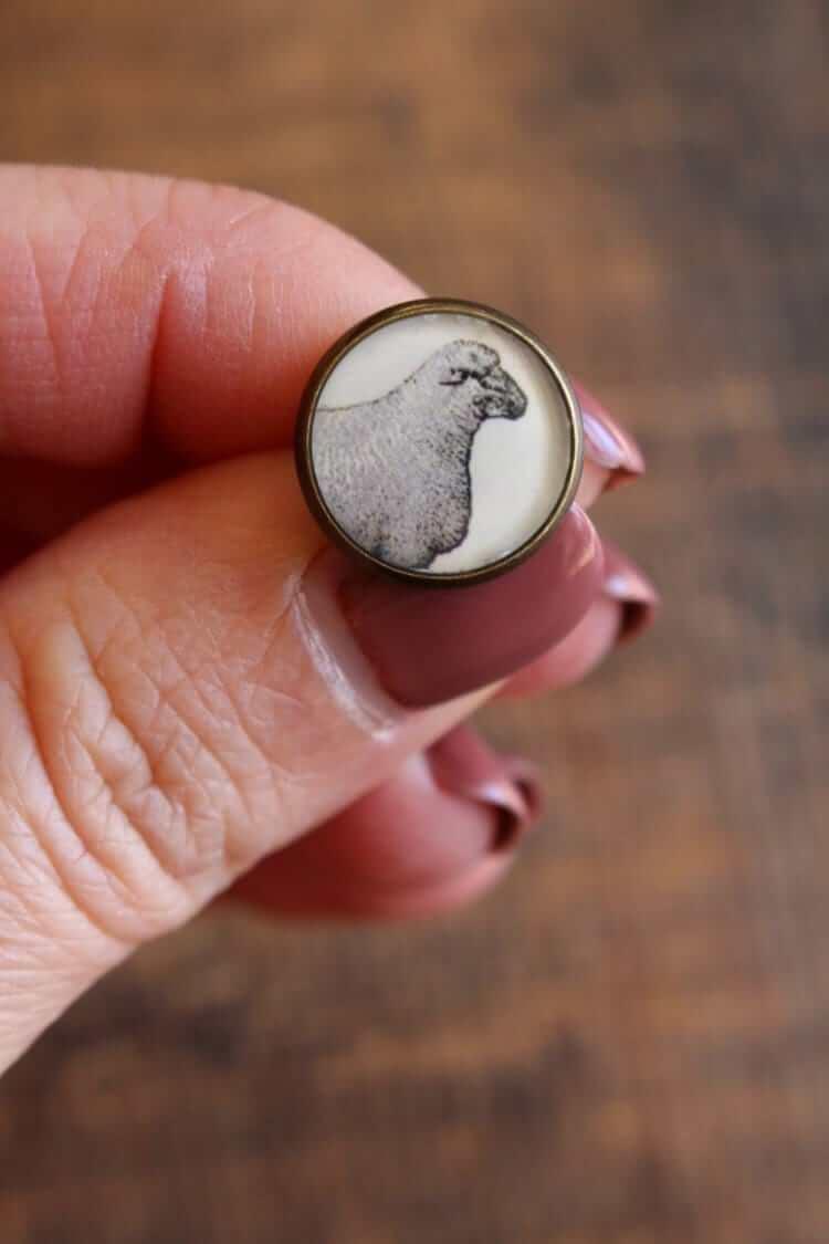 Resin Sheep Buttons / Set of 4 - Image 2