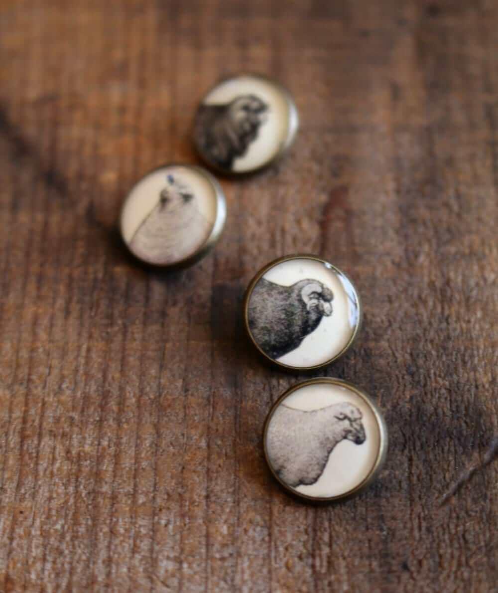 Resin Sheep Buttons / Set of 4 - Image 3