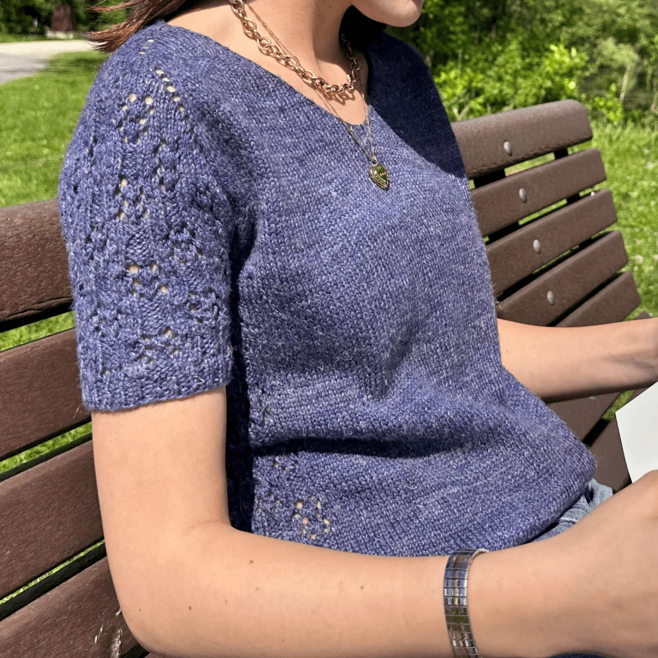 Gabrielle Short Sleeves Pullover - KNITTING PATTERN - Image 3