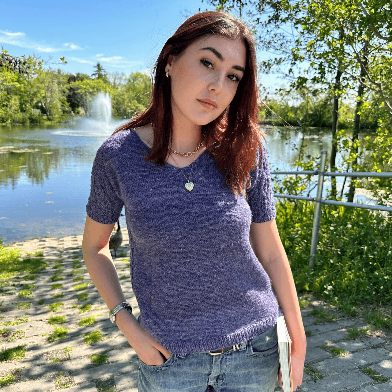 Gabrielle Short Sleeves Pullover - KNITTING PATTERN - Image 4