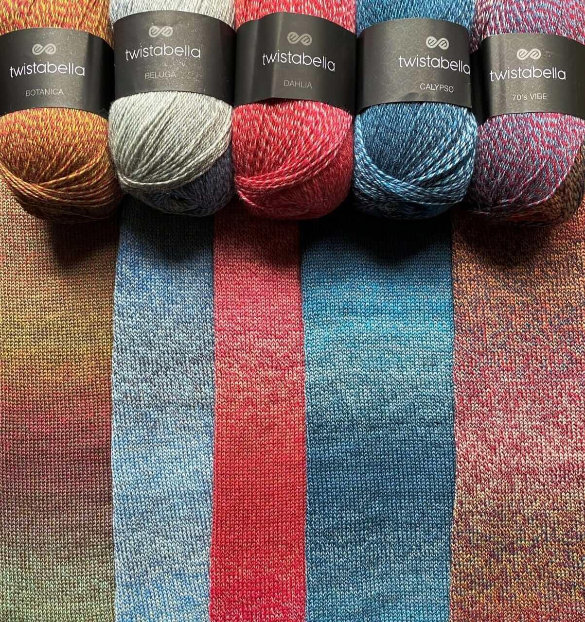 Gradient yarn Twistabella - Ombre colored stripes