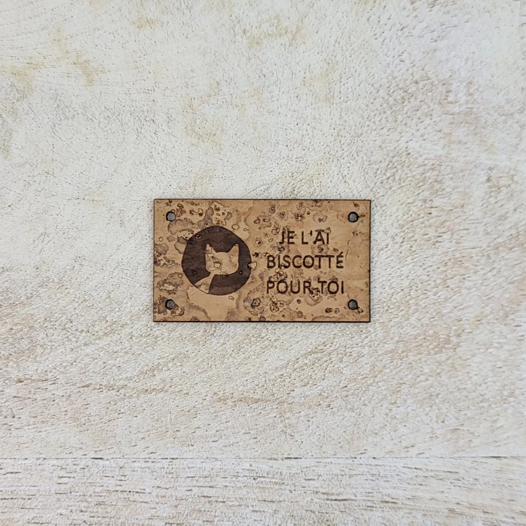 Sew-on Cork labels - Biscotte with Sentence - Image 6