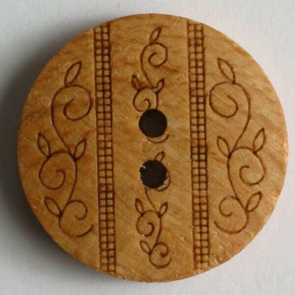 Wood button brown